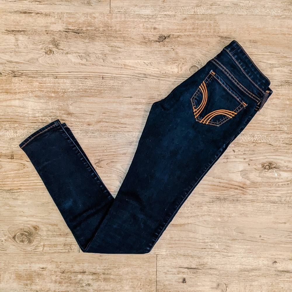 Hollister Dark Blue Stretch Skinny Jeans Size 0R - Picture 2 of 4